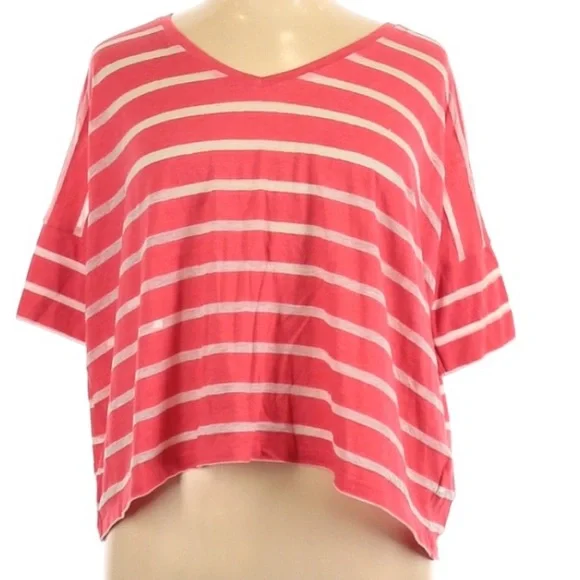 Mudd | Oversized Stripped Orange White Top Oversized Soft Comfortable - Picture 3 of 7
